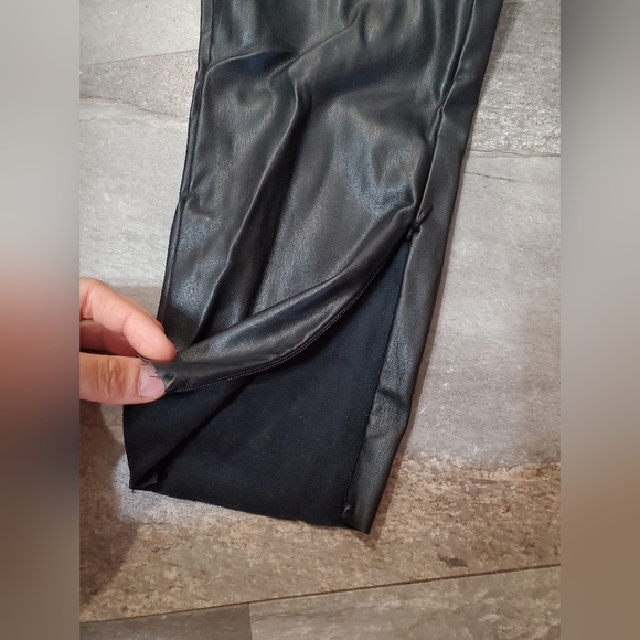 Meshki Shayla Skinny Faux Leather High-Rise Split Pant in Black Women's L. 29". - Picture 8 of 15